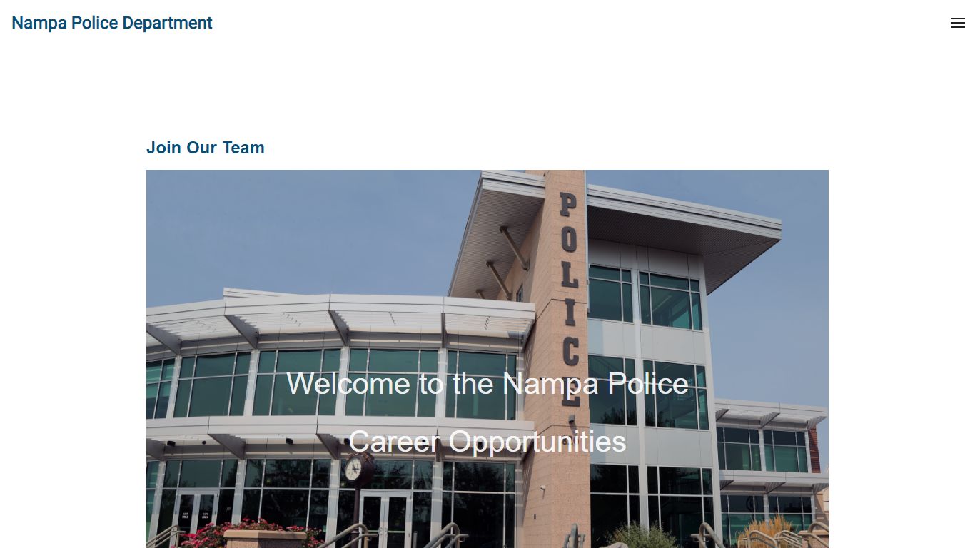 Nampa Police Department Career Opportunities